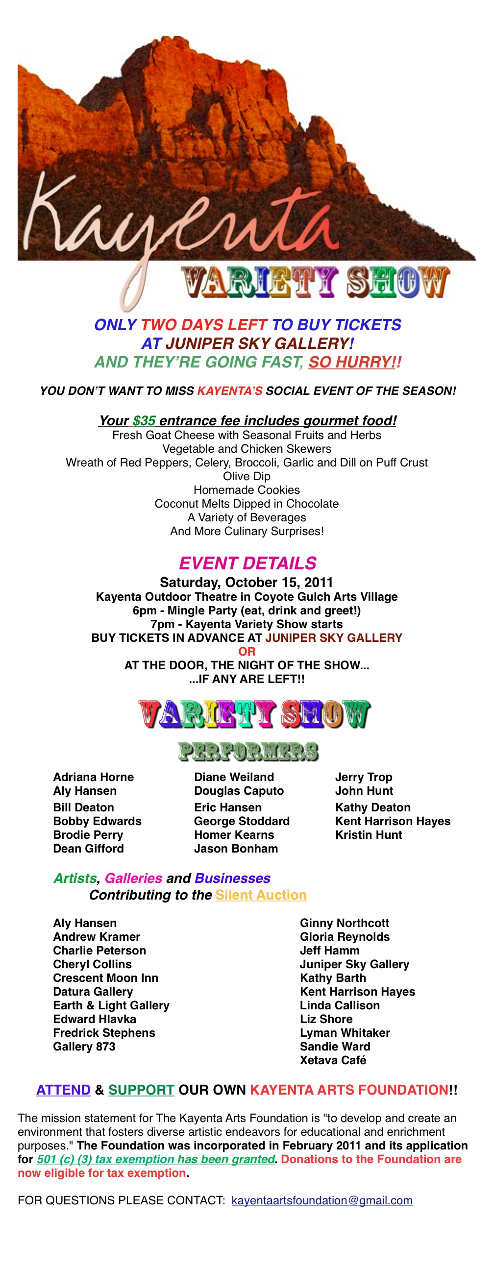 Kayenta Arts Foundation Variety Show