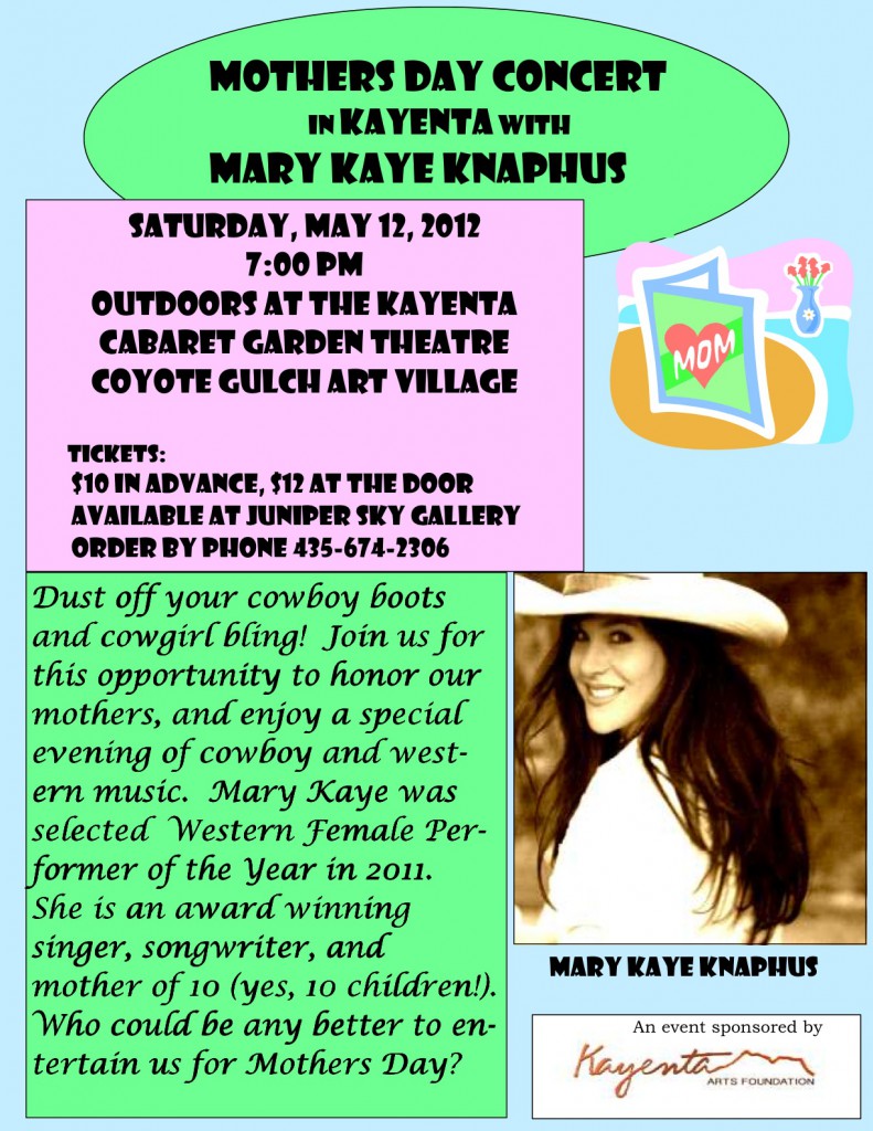 Mothers Day Concert in Kayenta Utah With Mary Kaye