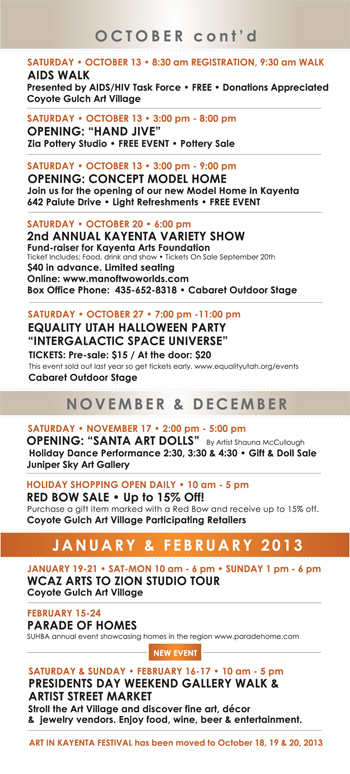 Kayenta Events Calendar 2